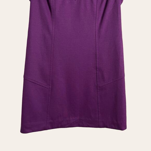 Diane Von Furstenberg Purple Wool Blend Cap Sleeve Mini A-Line Dress Size 8 - Picture 4 of 8